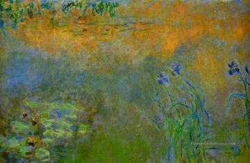  Iris Tableaux - Étang aux nénuphars avec Iris Claude Monet